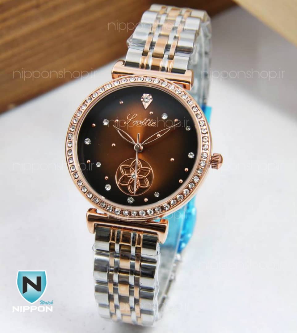 ساعت مچی زنانه اسکوتی طرح گل 004