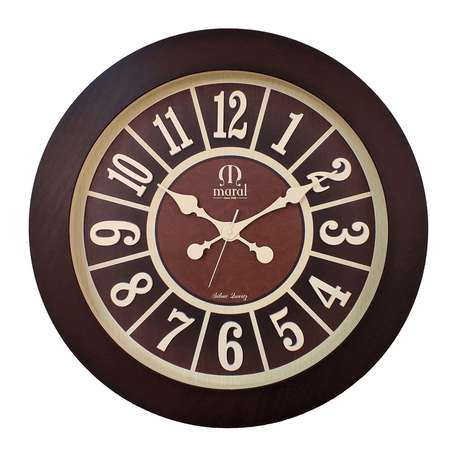 ساعت دیواری مارال کد P702 رنگ قهوه ای