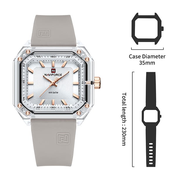 ساعت مچی زنانه نیوی فورس NF7106 S/W/GY