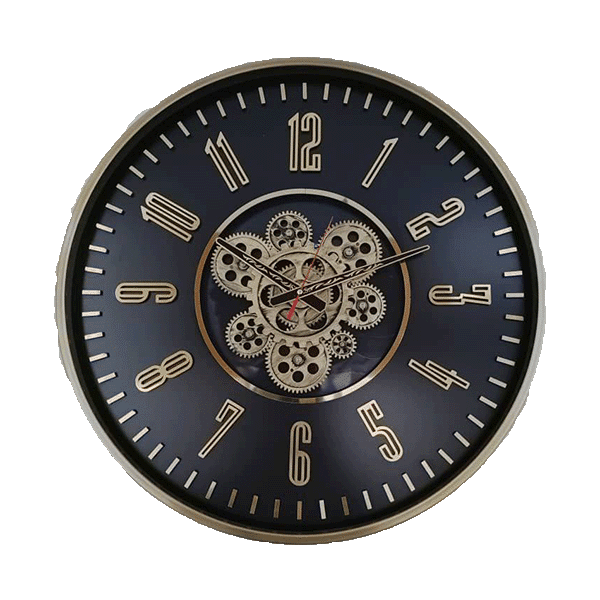 ساعت دیواری مووادو طرح چرخ دنده رنگ مشکی