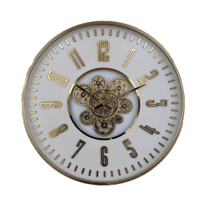 ساعت دیواری مووادو طرح چرخ دنده رنگ سفید